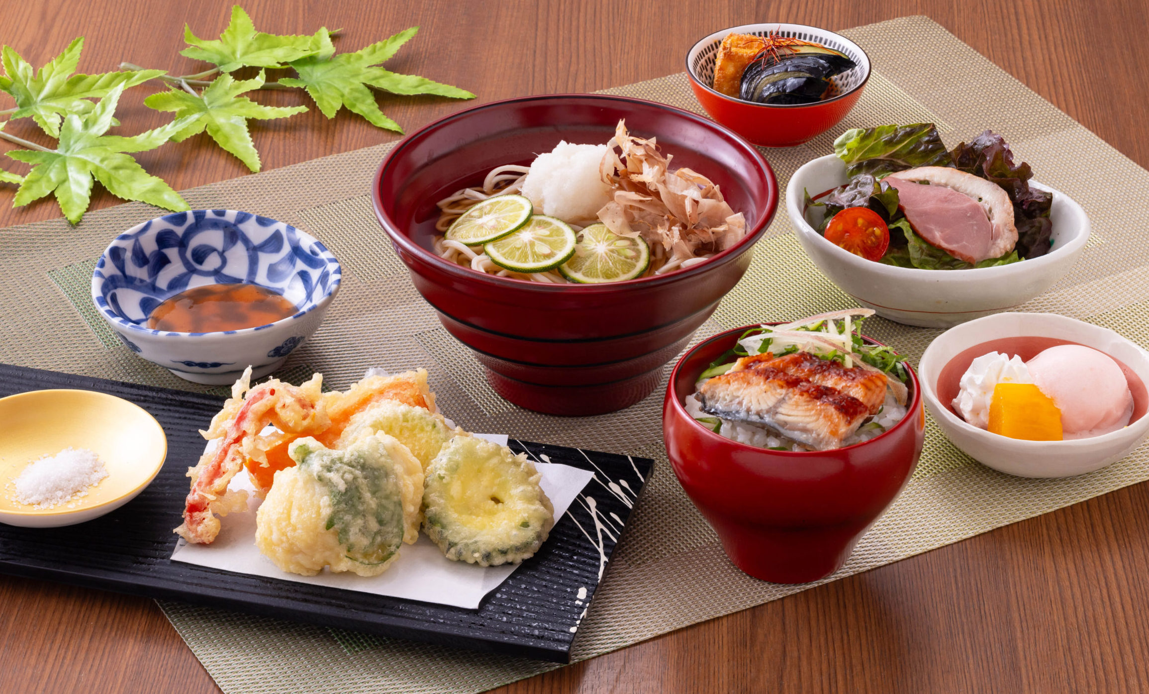 鱧と夏野菜の彩り天ぷら御膳|花凛
